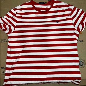 Polo large white and red striped shirt